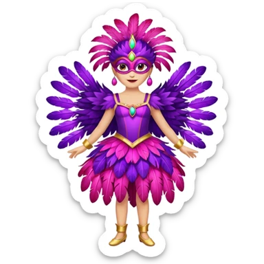 carnival-mas-costume,-red,-purple-and-pink-preferably,-full-costume-feathers-at-the-back- sticker