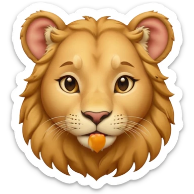 Happy cute kissing Lioness sticker