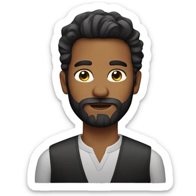 bearded driver in chic earrings sticker