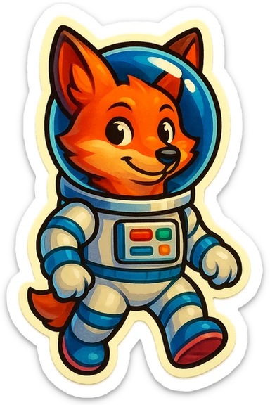 fox astronaut sticker