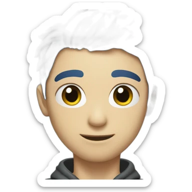 persona azul jugando videojuegos sticker