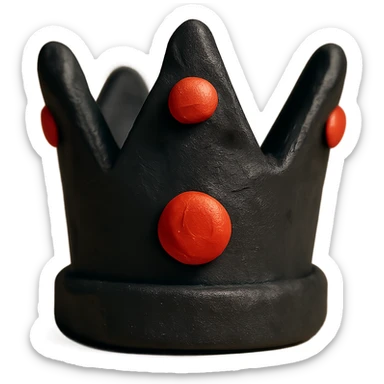 black crown with red jewels sticker