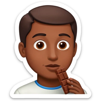 A man eating ￼ Dubai chocolate sticker