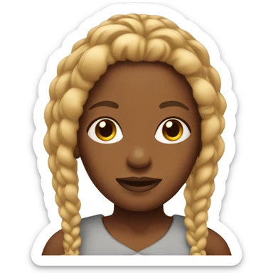 A black mom with blonde braids sticker