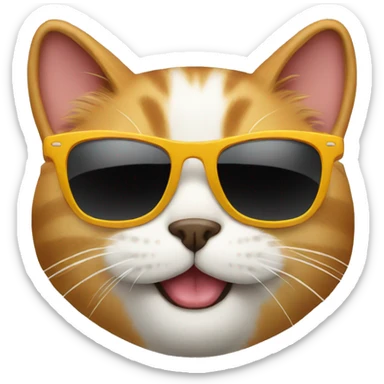 Cat with sunglasses sticker