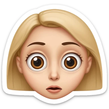 Funny caricature style cartoon, big eyes,  sticker