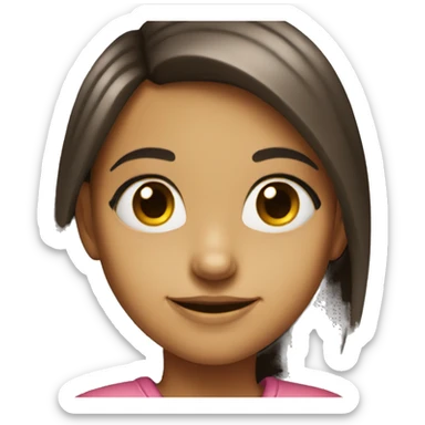 a girl giving a smirk smile sticker