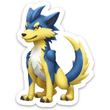Cute Chibi Lombax-Sergal-Zeraora-Nargacuga-Fakemon full body sticker