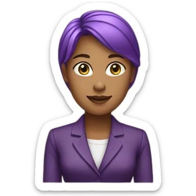 business woman purple icon sticker