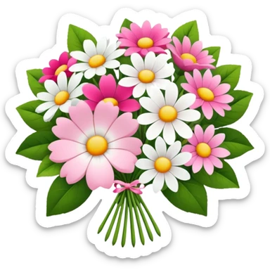 bouquet of flowers pink and white  sticker