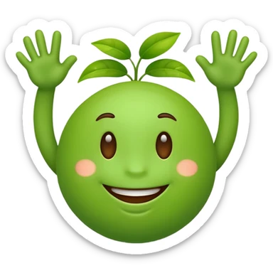 green emoji with limbs sticker