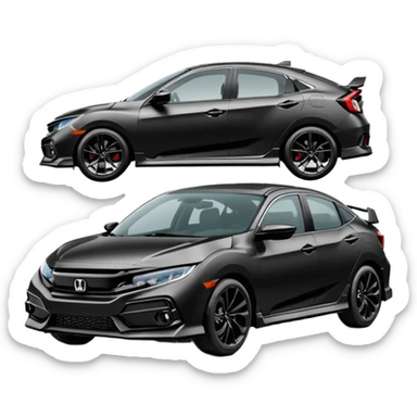 Make an emoji of a 2024 Honda civic sport with a black exterior with no added color  sticker