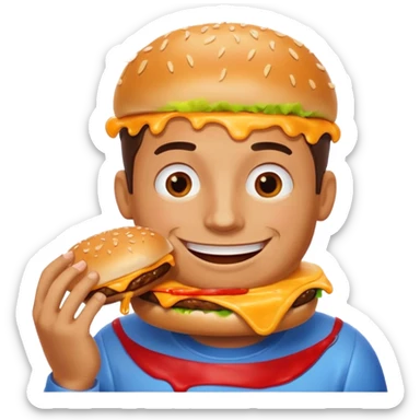 Màn eating burger sticker