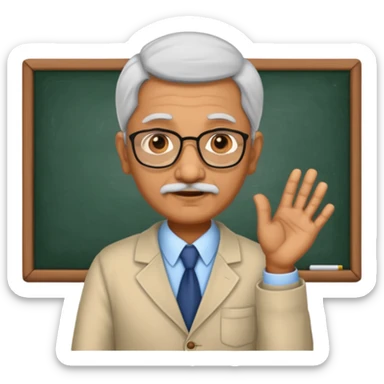 old indian male teacher sticker
