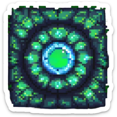 A sparkle with a blue core and green glows sticker