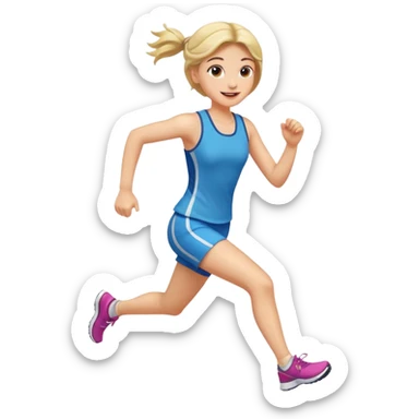 run behind girl sticker
