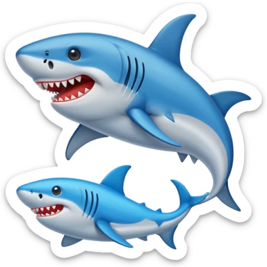 Tiburón con zapatos azules  sticker