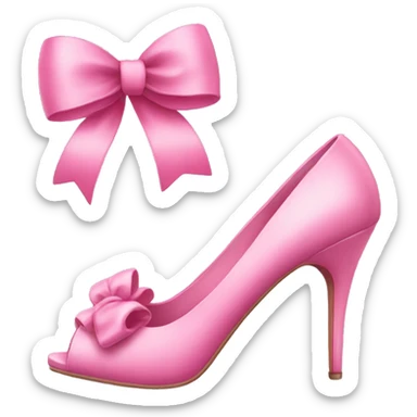 Cute pink bow on heels sticker