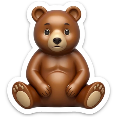 Make a bear figurine sticker