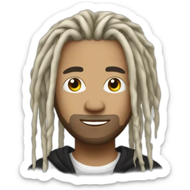 Rapper white dreads sticker