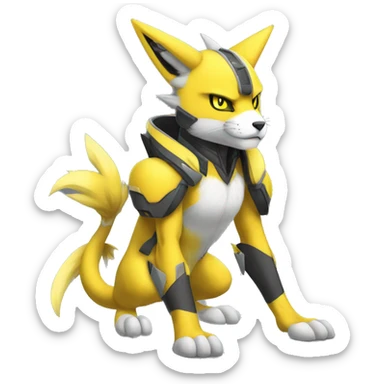 Cool Edgy Metabee Renamon Zeraora Full body sticker