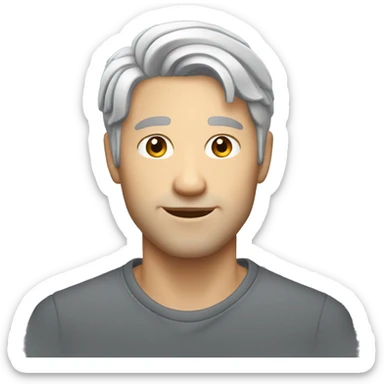 white 30 years old guy with grey hair sticker