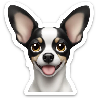 Black and White chihuahua  sticker