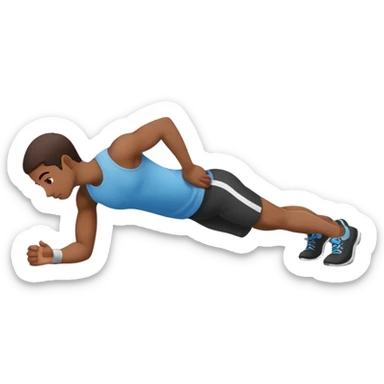 persona haciendo plancha gimnasio con los codos en el suelo sticker