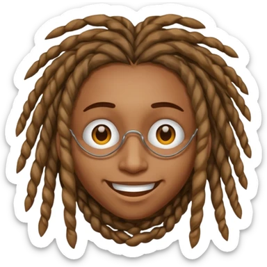 hes brown skin with dreads over his eyes sticker