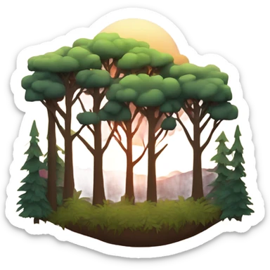 Forest at sunset sticker