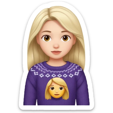 Knitted girl sticker
