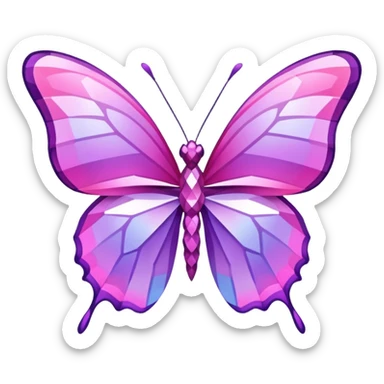 Hot pink and lavender diamond butterfly sticker