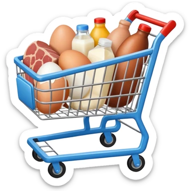 carrito de compras leche care  huevos carne sticker