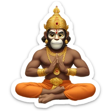 Lord Hanuman meditating  sticker