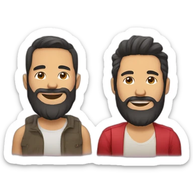 try colombian with a beard and a vietnamese without a beard gay couple sticker