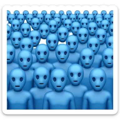create an emoji for a group of actors with no face, all blue like in the ios emoji. a crowd.  sticker