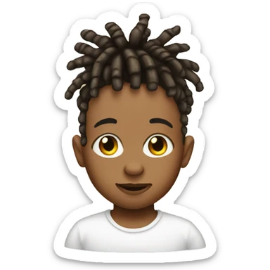 Baby head emoji with little dreads sticker