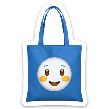 Reusable blue Tote Bag sticker