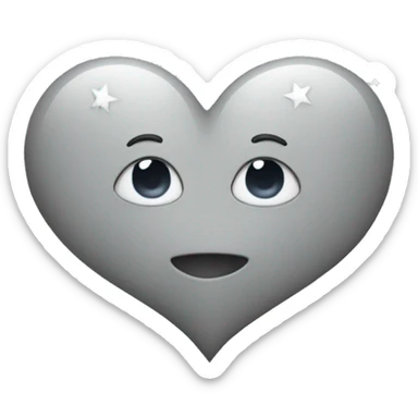 grey heart with stars sticker