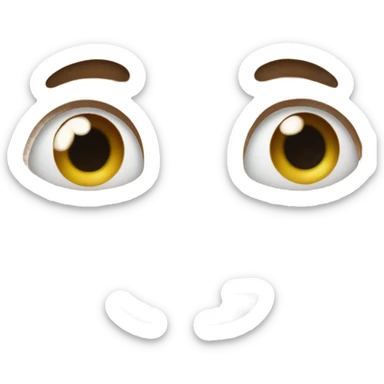 rolling eyes with a straight mouth sticker