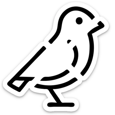 a simple bird silhouette with a bold red X crossing it out sticker
