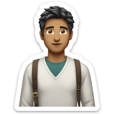 indian student with white face and harry potter hairs sticker