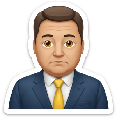 A middle-aged Ukrainian man in a suit and a bit overweight sticker