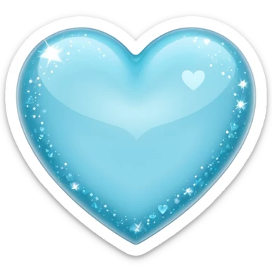 light aqua blue heart with sparkles sticker