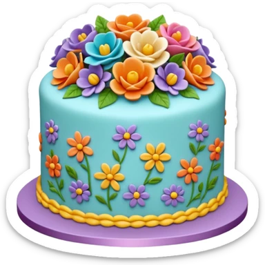 floral cake sticker