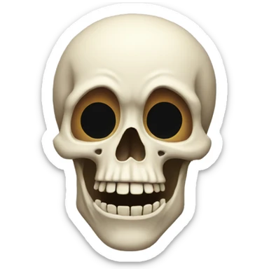Skull with a shocked face sticker