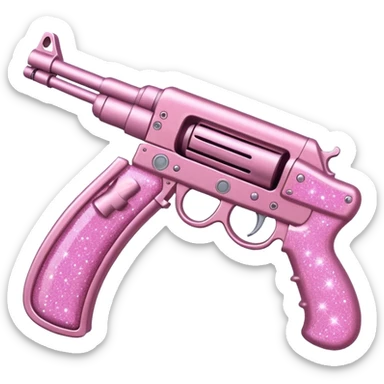 Pink glitter gun AK with bow sticker