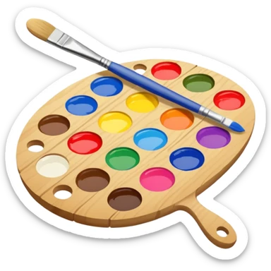 Palette with brush sticker