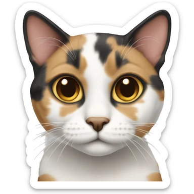 Diluted calico cat sticker