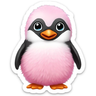 Fluffy pink baby penguin  sticker